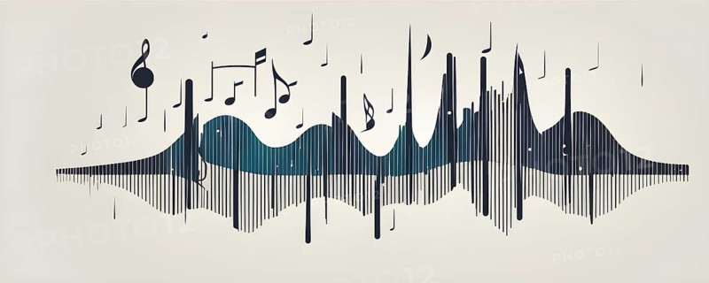 Illustration of abstract audio frequency sound wave lines, AI generated