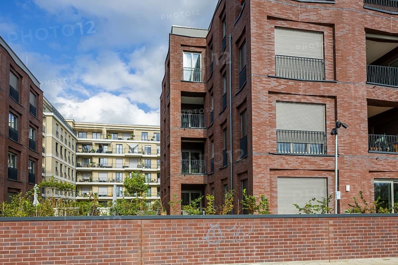 New development area Hafen City, on the site of the old neustädter Elbhafen harbour, Wohnungsbau Dresden, Dresden, Saxony, Germany, Europe