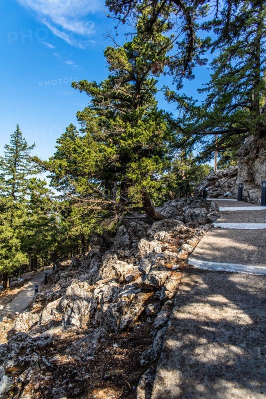 Long climb up the stairs to Tsambika Monastery, pilgrimage site for children with spectacular views, Rhodes