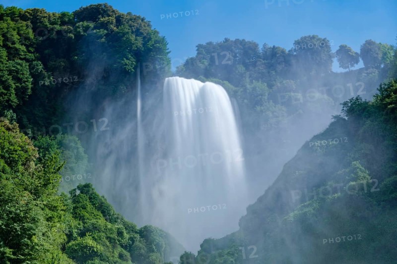 The Cascata delle Marmore, the Marble Falls, is a three-part waterfall artificially created by the Romans. Terni, Umbria, Italy, Southern Europe, Europe