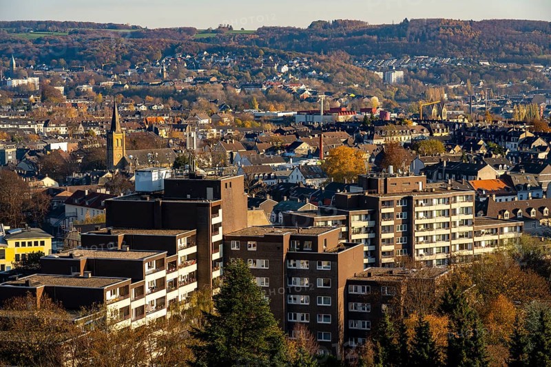 View over Wuppertal-Oberbarmen, eastern district of Wuppertal, North Rhine-Westphalia, Germany, Europe