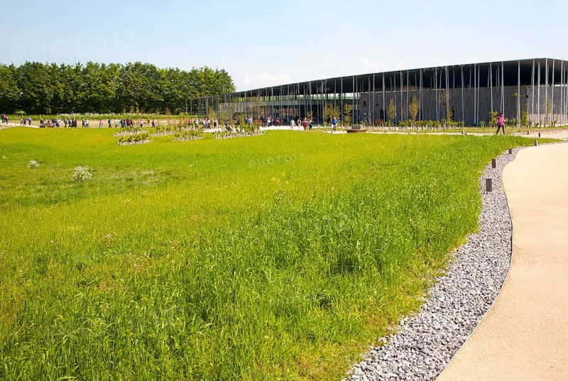 The new visitor centre at Stonehenge, Amesbury, England, UK, completed and opened in December 2013, architects Denton Corker Marshall