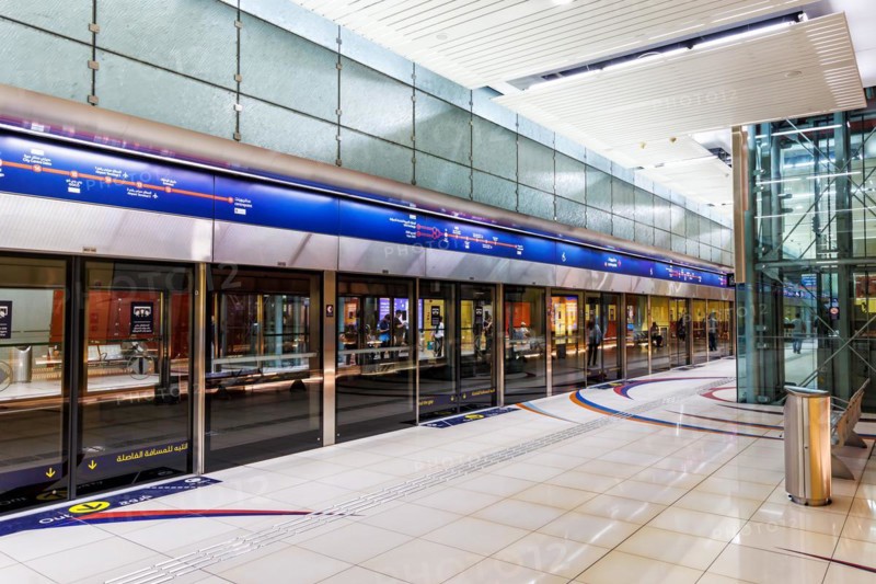 Dubai Metro public transport underground station Al Rigga in Dubai, United Arab Emirates, Asia