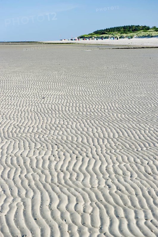 White beach at low tide, Föhr, North Frisian Islands, North Frisia, Schleswig-Holstein, Germany, Europe