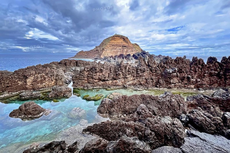 Porto Moniz, northwest of Madeira Island, natural volcanic basin, hiking holidays, panoramic views, hiking trails, hikers, Madeira, Portugal, Europe