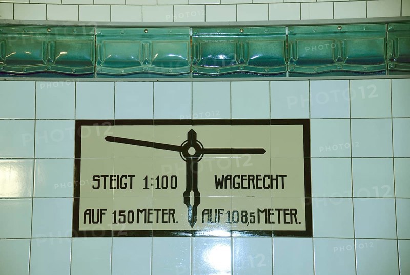 Europe, Germany, Hamburg, City, Harbour, Old Elbe Tunnel under the Elbe, restored east tunnel, interior view, connection between St. Pauli and harbour, built in 1911, display of gradient, Europe