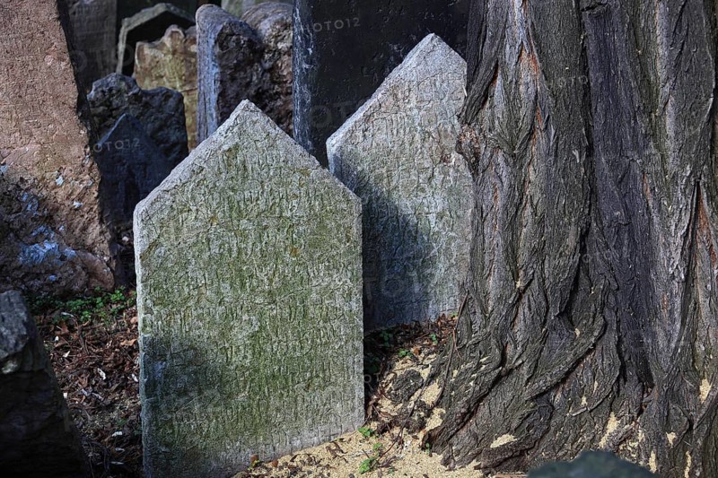 The Old Jewish Cemetery in the Josefov district is one of the most historically significant Jewish cemeteries in Europe. It contains over 12, 000 gravestones and presumably the remains of 100, 000 people, Prague, Czech Republic, Europe