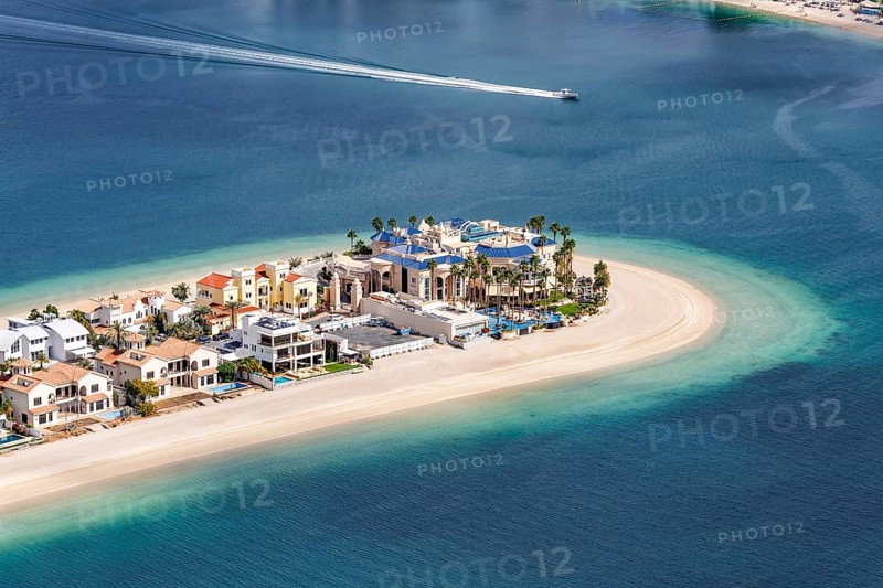 Luxury villas for sale on The Palm Jumeirah man-made island with beach in Dubai, United Arab Emirates, Asia