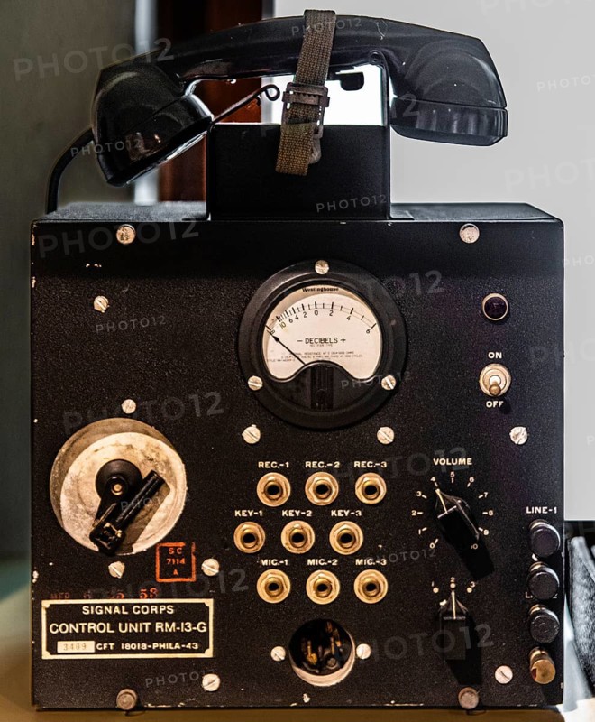 Individual radio telephone Mod.AN/PRC-6, military museum, planned town with star-shaped layout, Palmanaova, Unesco World Heritage Site, Friuli, Italy, Palmanaova, Friuli, Italy, Europe