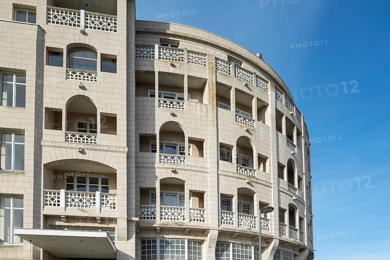 Grand Hôtel Bellevue, Rotonde in eclecticism style by Octave van Rysselberghe at seaside resort Westende, Middelkerke, West Flanders, Belgium, Europe