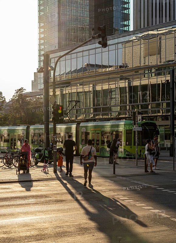 Road traffic at Willy Brandt Platz in Frankfurt am Main, Hesse, Germany, Europe