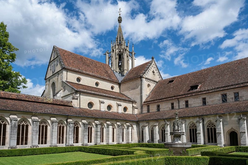 Monastery church and cloister, Bebenhausen Monastery and Palace, former Cistercian Abbey, Tübingen district, Baden-Württemberg, Germany, Europe