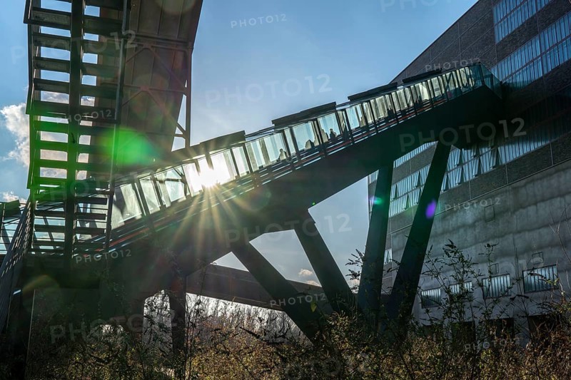 Zollverein Coal Mine World Heritage Site, escalator to the Ruhr Museum in the former coal washing plant, Essen