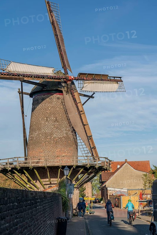 The Kriemhildmühle in Xanten, the only windmill on the Lower Rhine that is operated daily, North Rhine-Westphalia, Germany, Europe