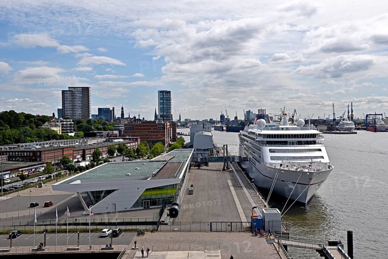 Europe, Germany, Hanseatic City of Hamburg, Elbe, harbour, passenger ship Europa 2 at the jetty, Terminal Altona, Europe