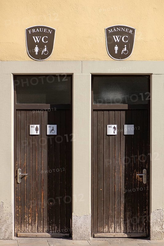Public toilets in the city, Kitzingen, Lower Franconia, Bavaria, Germany, Europe
