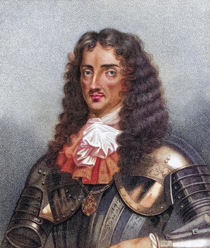 Charles II aka The Merry Monarch 1630-1685 König von Großbritannien und Irland, Charles II aka The Merry Monarch 1630-1685 King of Great Britain and Ireland Engraved by Bocquet from the book A Catalogue of the Royal and Noble Authors published 1806, Historic, digitally restored reproduction from a 19th century original, Record date not stated