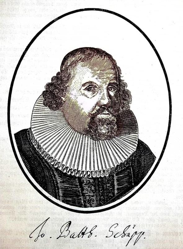 Johann Balthasar Schupp, Schuppius, pseudonyms: Antenor, Ambrosius Mellilambius, 1 March 1610, 26 October 1661, was a German satirical writer, spiritual lyricist and Lutheran theologian, digital reproduction of an original from the 19th century, original date unknown