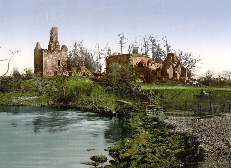Lincluden Abbey, Dumfries, Scotland, Historic, digitally restored reproduction from a 19th century original, Record date not stated
