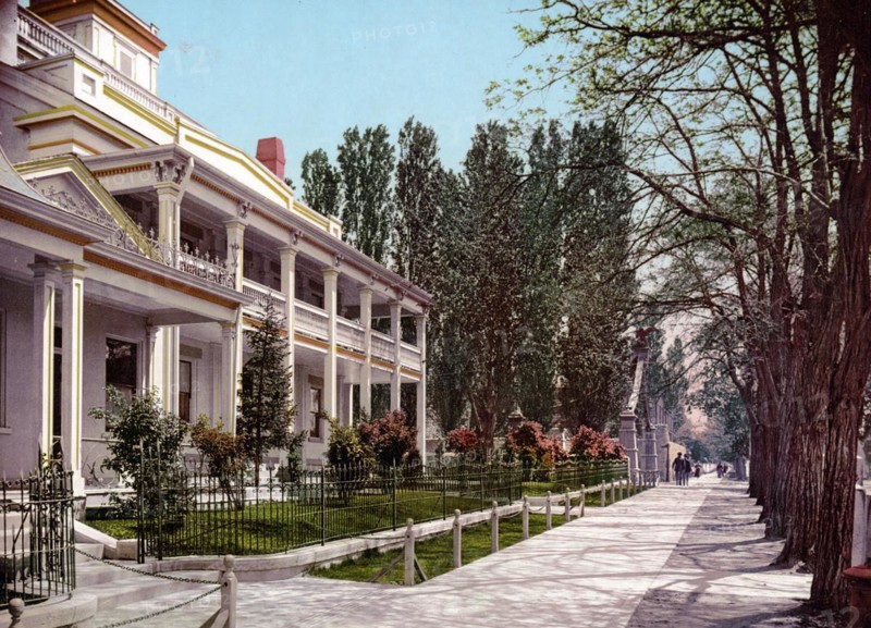 The Bee Hive House, Salt Lake City, United States, 1890, Historic, digitally restored reproduction from a 19th century original, The Bee Hive House, United States, Historic, digitally restored reproduction from a 19th century original, North America