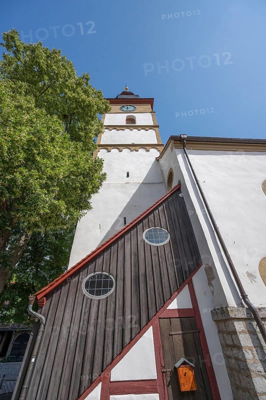 St John's Church in the historic fortified church, Hüttenheim, Lower Franconia, Bavaria, Germany, Europe