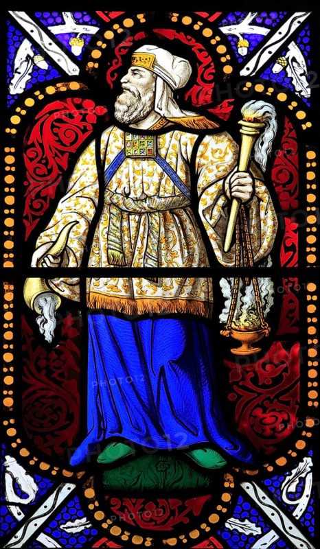 Church of Saint Mary Magdalene stained glass window, Thornham Magna, Suffolk, England, UK, Elijah