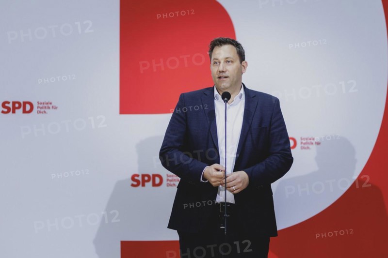 Lars Klingbeil, SPD party chairman, speaks to the press at the kick-off meeting of the SPD party executive at the Willy Brandt House in Berlin, 16 March 2024