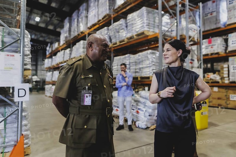Annalena Bärbock (Bündnis 90/Die Grünen), Federal Foreign Minister, photographed during a visit to the Fijian Armed Forces Blackrock Peacekeeping and Humanitarian Assistance and Disaster Relief Camp in Nadi, 07.05.2024. Bärbock is travelling to Australia, New Zealand and Fiji for political talks / Photographed on behalf of the Federal Foreign Office