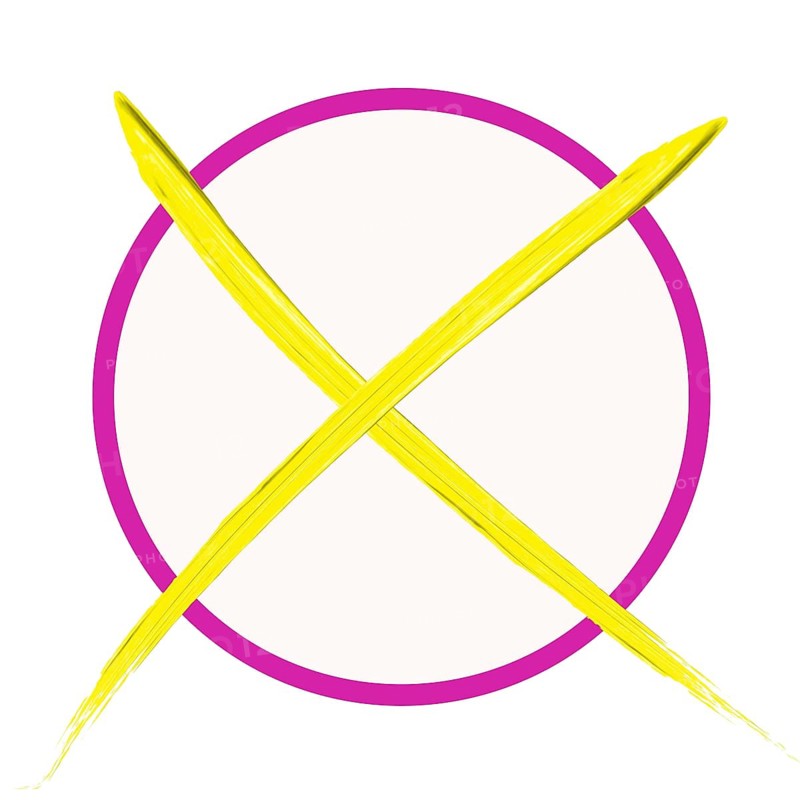 Voting cross violet/yellow