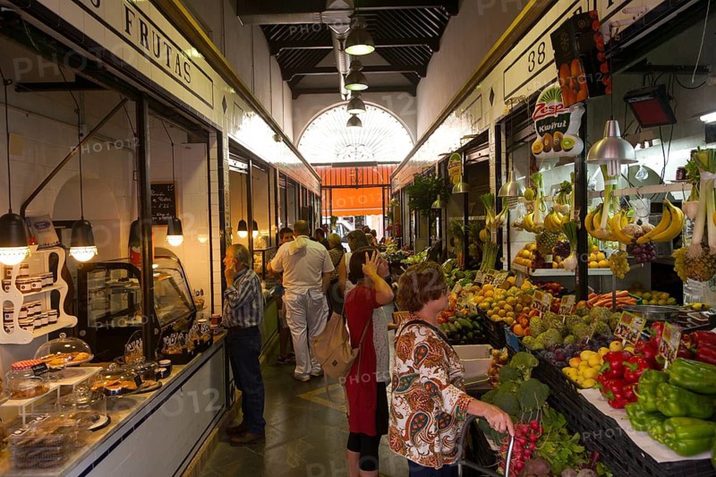 Stalls in Barrio Macerana market, Seville, Spain, Europe