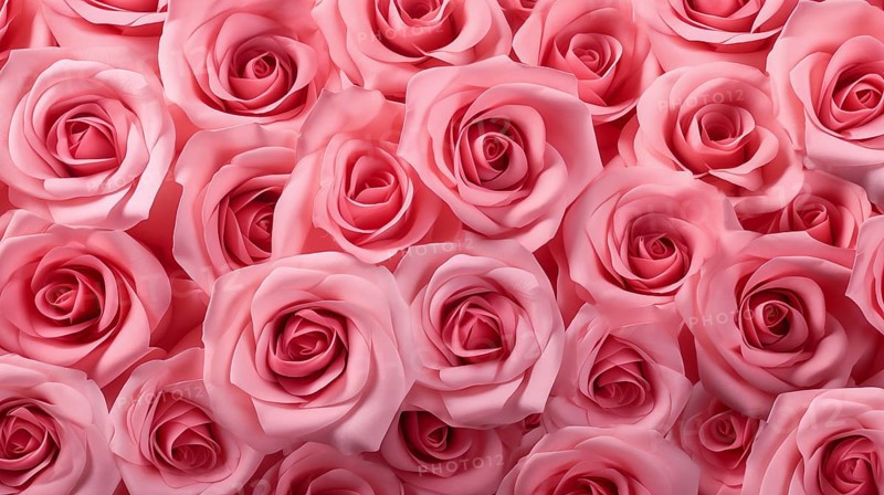 Valentine day background of close-up view of a beautiful mix of pink roses, symbolizing love and affection, perfect for Valentine's Day celebrations, AI generated