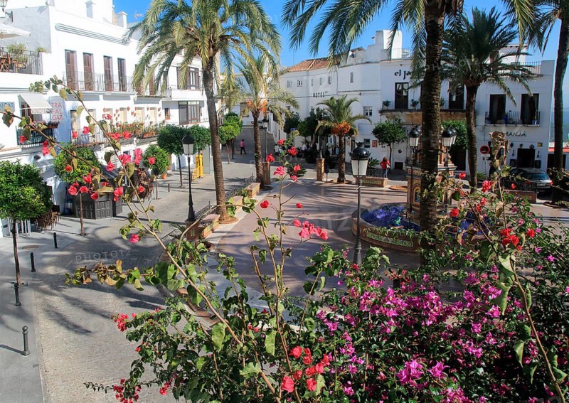 Plaza de Espana, Vejer de la Frontera, Cadiz Province, Spain, Europe