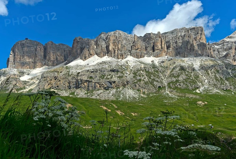 Sella massif, left summit Sass Pordoi, Pordoi Pass, South Tyrol, Trentino-Alto Adige, Italy, Europe