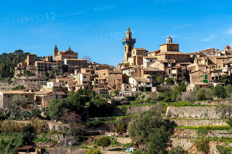The village of Valldemossa, in the north-west of the island, Serra de Tramuntana, Majorca, Spain, Europe