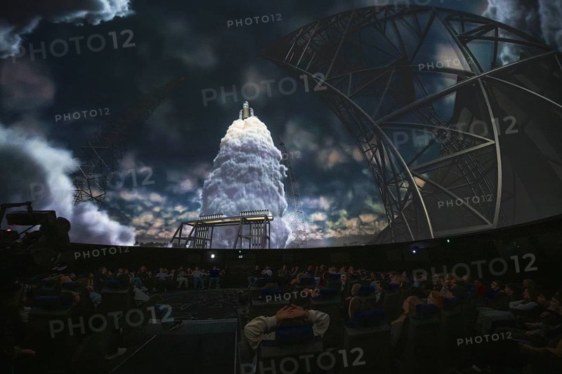 Projection dome rocket launch in the planetarium, Swiss Museum of Transport, Lucerne, Switzerland, Europe