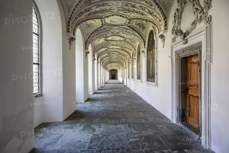 Cloister, Salem Castle, former imperial abbey, former monastery of the Cistercian order, Salem, Lake Constance, Lake Constance district, Baden-Württemberg, Germany, Europe