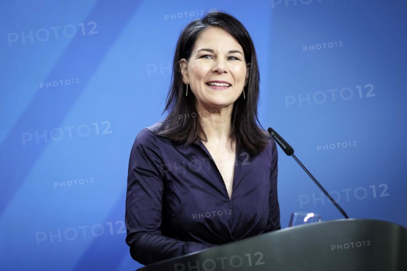 Annalena Bärbock, Federal Foreign Minister, photographed at a press conference after the joint meeting with Alberto van Klaveren Stork, Foreign Minister of Chile (not pictured here) in Berlin, 11 April 2024. Photographed on behalf of the Federal Foreign Office