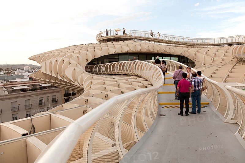 Metropol Parasol wooden structure in La Encarnación square, Seville, Spain designed by architect Jürgen Mayer-Hermann 2011