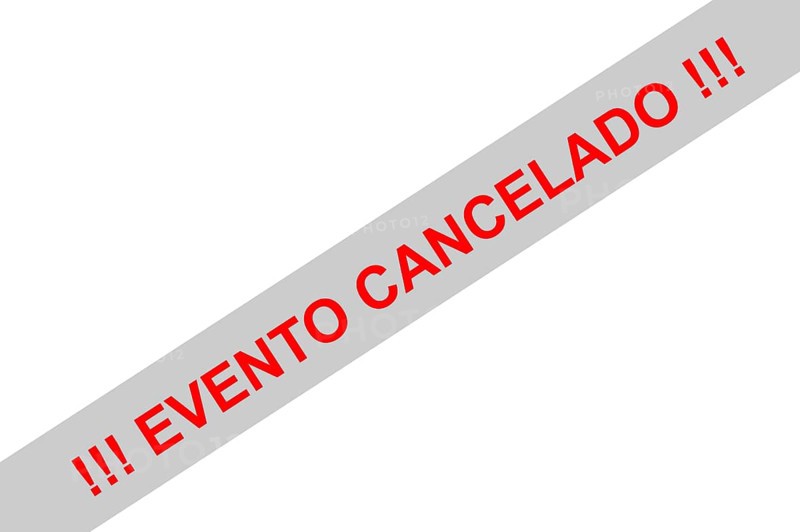 Red sign with the note (event) cancelled
