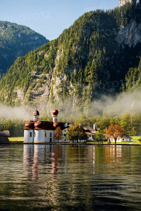 Church of St Bartholomä, Königssee, Schönau, Berchtesgaden National Park, Berchtesgadener Land, Upper Bavaria, Bavaria, Germany, Europe