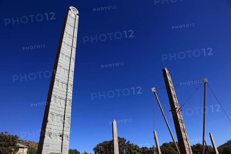 Tigray region, in the stele park of Axum, Aksum, ancient cemetery of the Axumite kings, Ethiopia, Africa