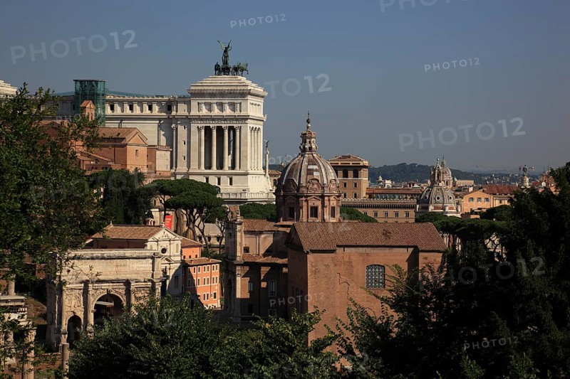 View from Monte Palatino, Palatine Hill, of the historic centre of Rome, Italy, Europe