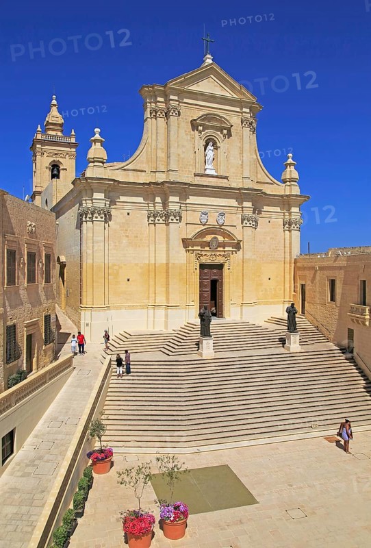 Cathedral church of the Assumption in citadel castle Il-Kastell, Victoria Rabat, Gozo, Malta, Europe