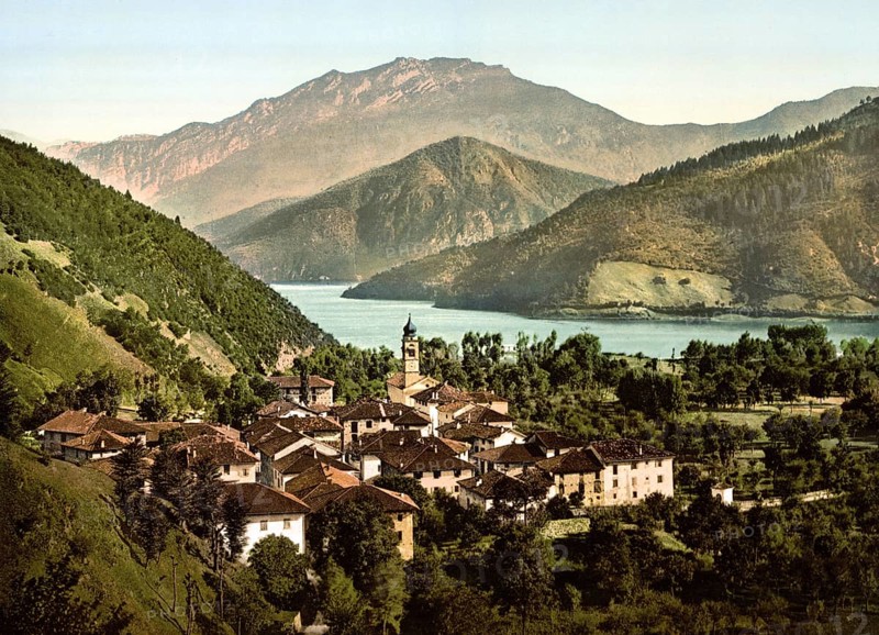 Pieve di Ledro, Lake Garda, Italy, Historical, digitally restored reproduction from a 19th century original, 1880, Record date not stated, Europe