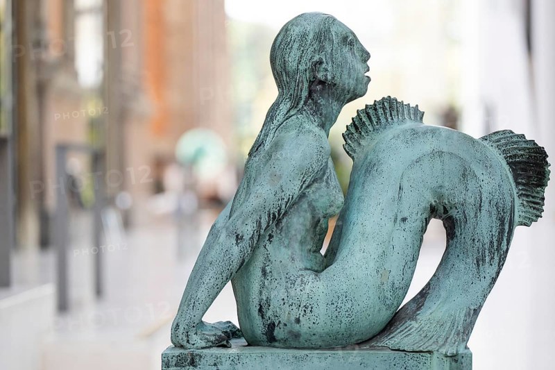 Bronze sculpture, Mermaid, State Museum of Art, Statens Museum for Kunst, SMK, National Gallery, Copenhagen, Denmark, Europe