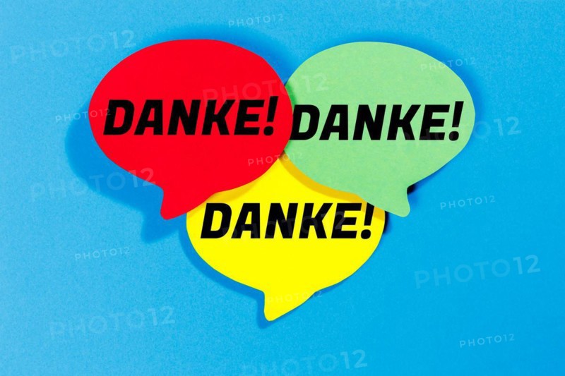 Thank you in colourful speech bubbles Communication Business Concept