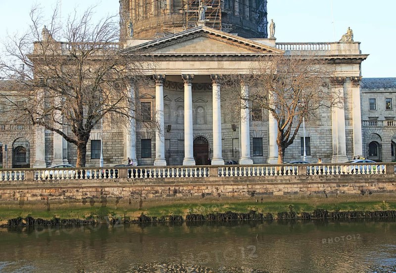 Classical frontage of Four Courts building, Inns Quay, Dublin, Ireland, Republic of Ireland completed 1802, Europe