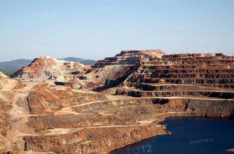 Opencast mineral extraction in the Minas de Riotinto mining area, Huelva province, Spain, Europe