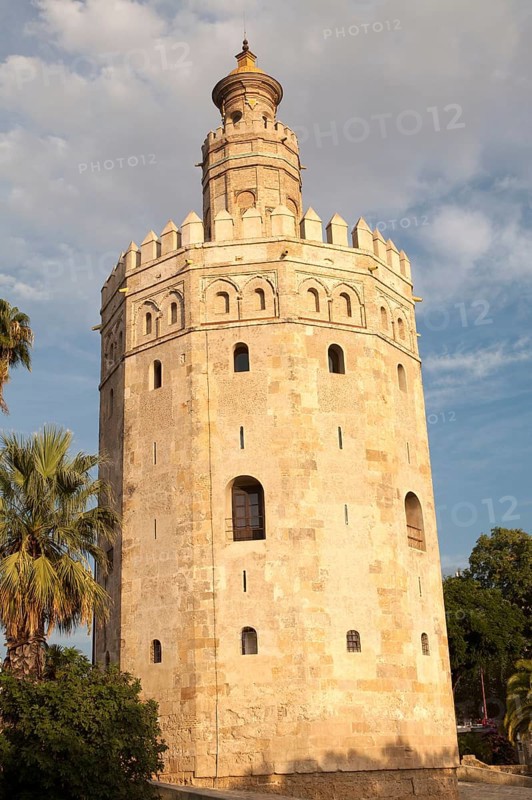 Torre del Orre built 1220 by the Almohads, moorish tower where gold was stored, Seville, Spain, Europe