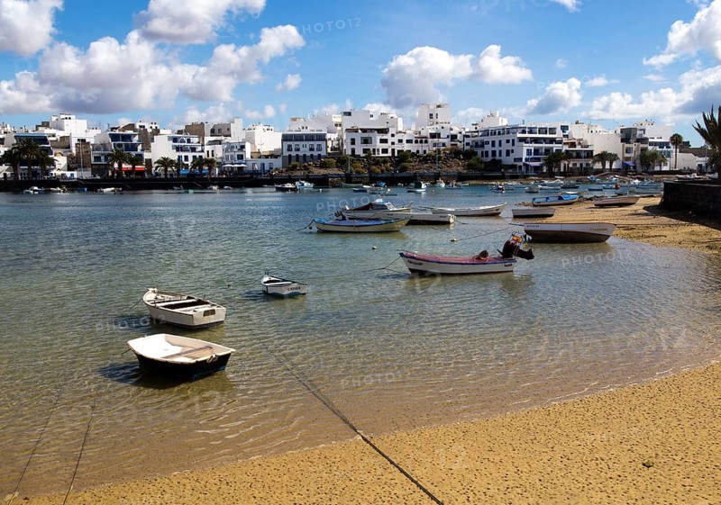 Boats in the harbour Charco de San Ginés, Arrecife, Lanzarote, Canary Islands, Spain, Europe